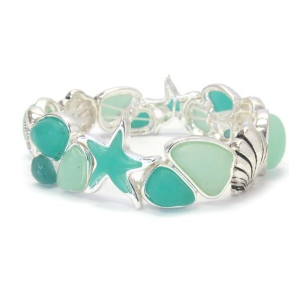 Beach Aqua Stretch Bracelet - Picture 1 of 2
